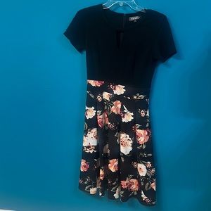 Black Midi Floral Dress